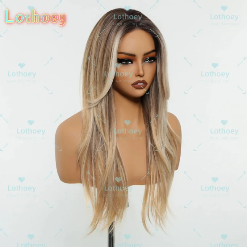 Парик из натуральных волос, окрашенный в белый и золоте, натуральный блеск, вечерние, популярный цвет для чернокожих женщин, косплей, подсветка, лоothoey