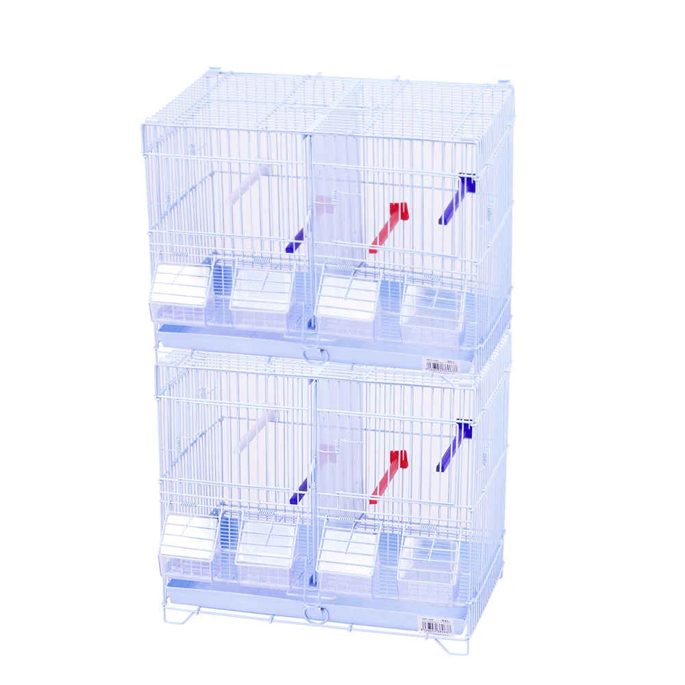 SMELL & SMILE Metal Cage for Large Medium Small Birds with Removable Middle Separator, Removable Tray, Sticks, comederos Included, 1 2 3 Floors, White color