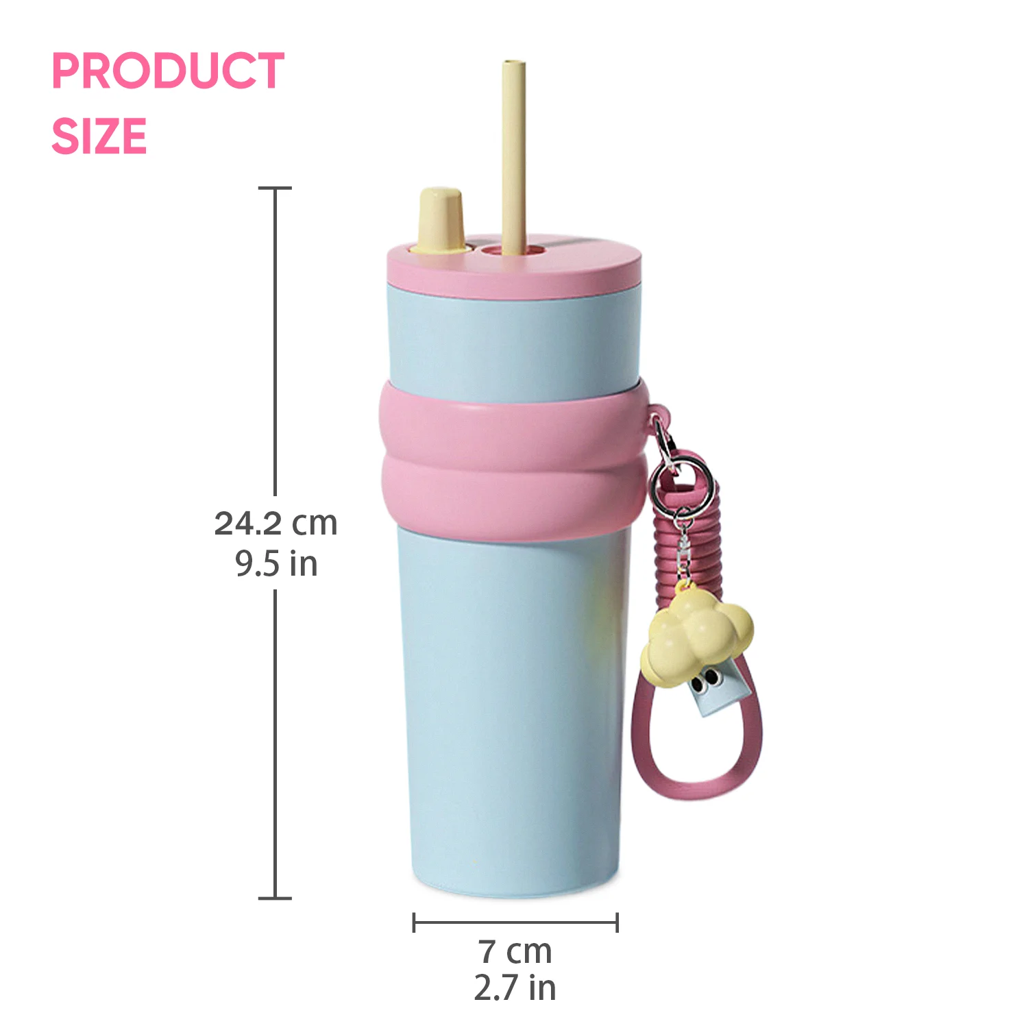 1PCS 20oz Reusable Tumbler Stainless Steel Vacuum Insulated Water Bottle For Home, Office, Car Leak Resistant Flip Cap Keeps Dri