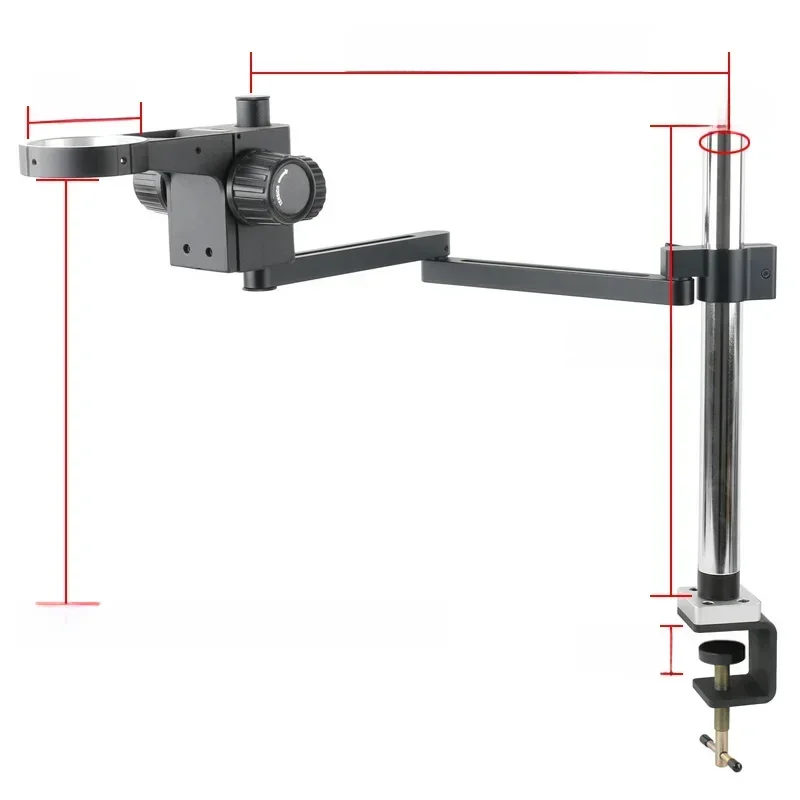 Universele Verstelbare Draairichting Arm Microscoop Beugel Tafelklem 50Mm 76Mm Voor Stereo Trinoculaire Microscoop Videocamera - afbeelding 2