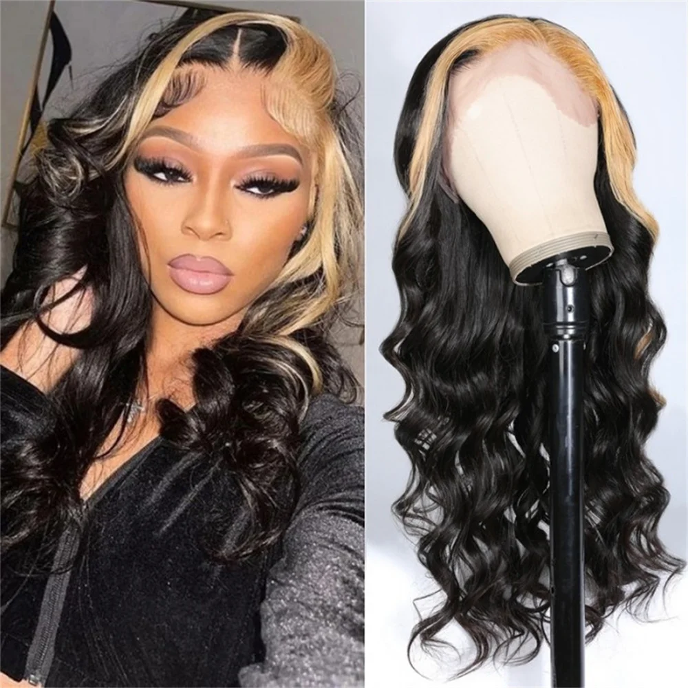 تسليط الضوء على 13x6 HD الدانتيل الشفاف الباروكات الأمامية باروكة من شعر طبيعي للنساء السود البرازيلي الأسود مع العسل باروكة من شعر طبيعي أشقر #2