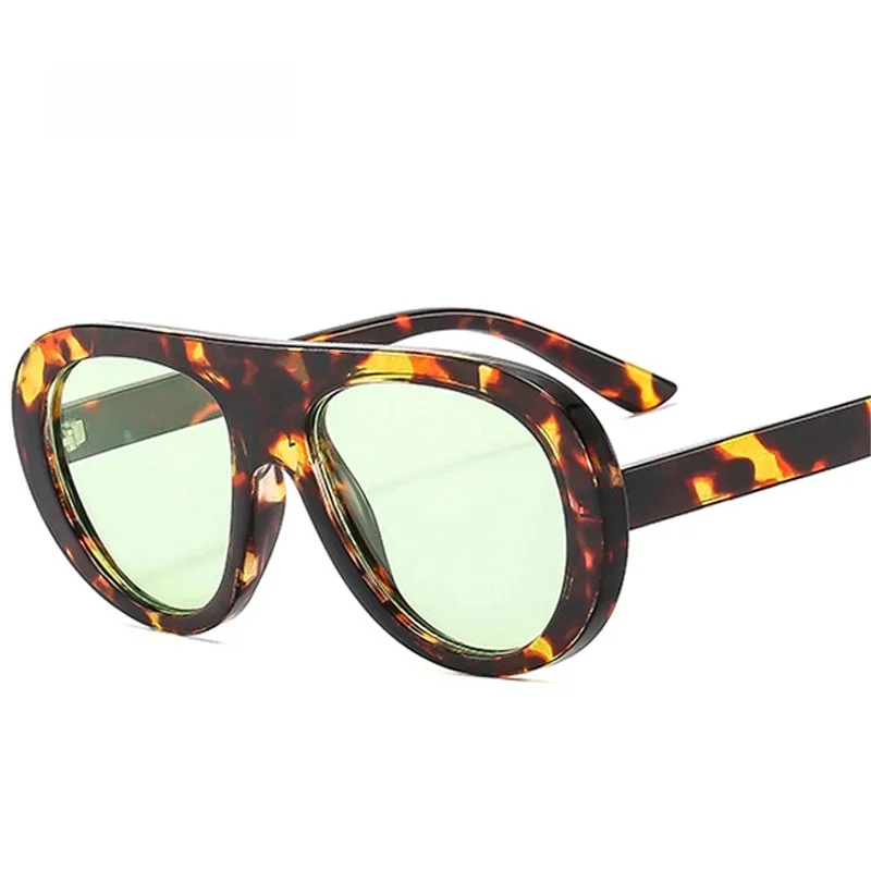 SO & EI Vintage pilote femmes lunettes de soleil mode léopard couleur bonbon nuances UV400 hommes tendance Punk lunettes de soleil