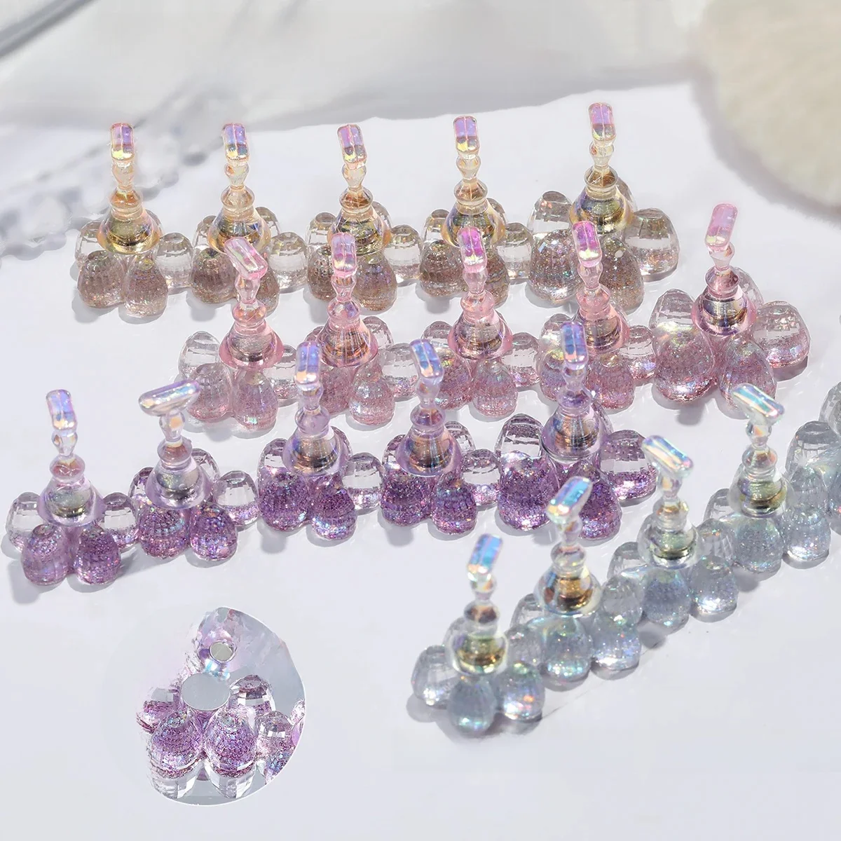 5 pièces/ensemble support d'échecs magnétique présentoir de pratique Aurora rose fleur Base Gel vernis présentoir outil pour la pratique