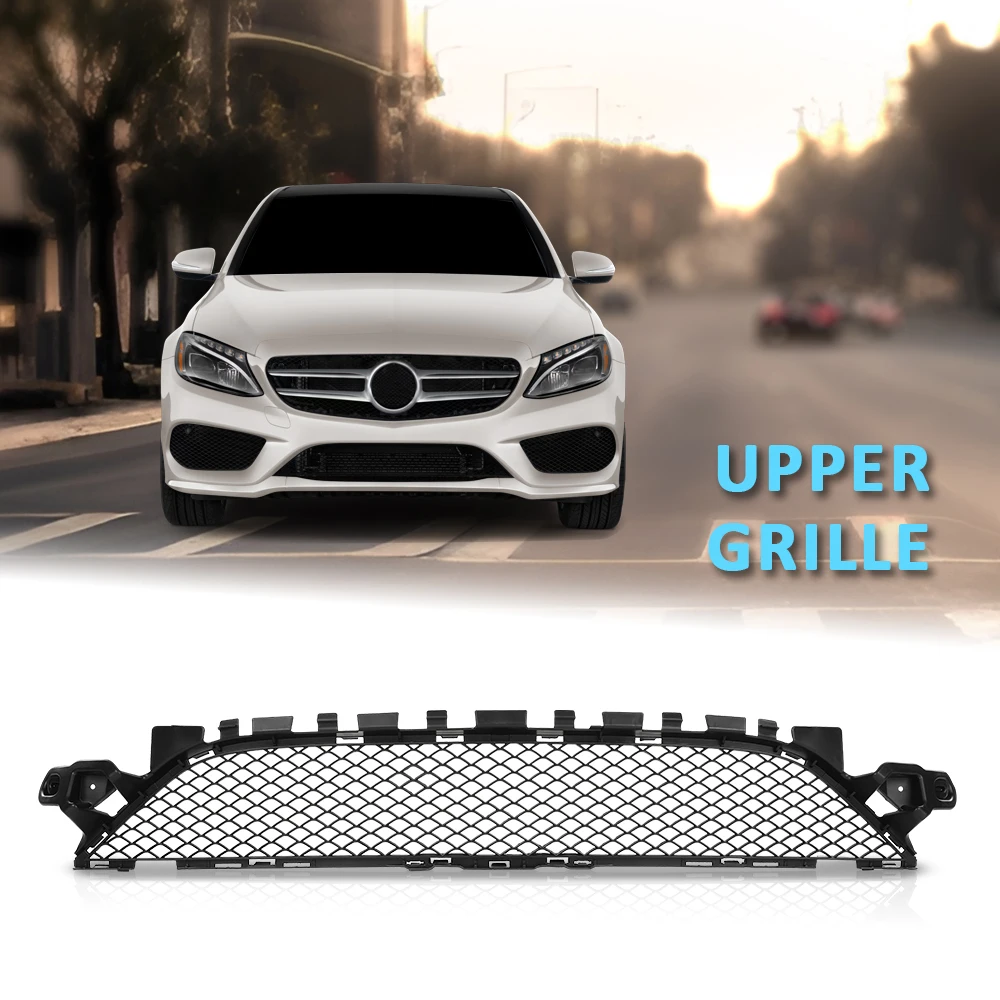 

Решетка переднего центрального бампера подходит для Mercedes-Benz C300 C400 C450 Amg Mb1036143 2058852123 Черный пластик Прочный Прочный Автомобиль