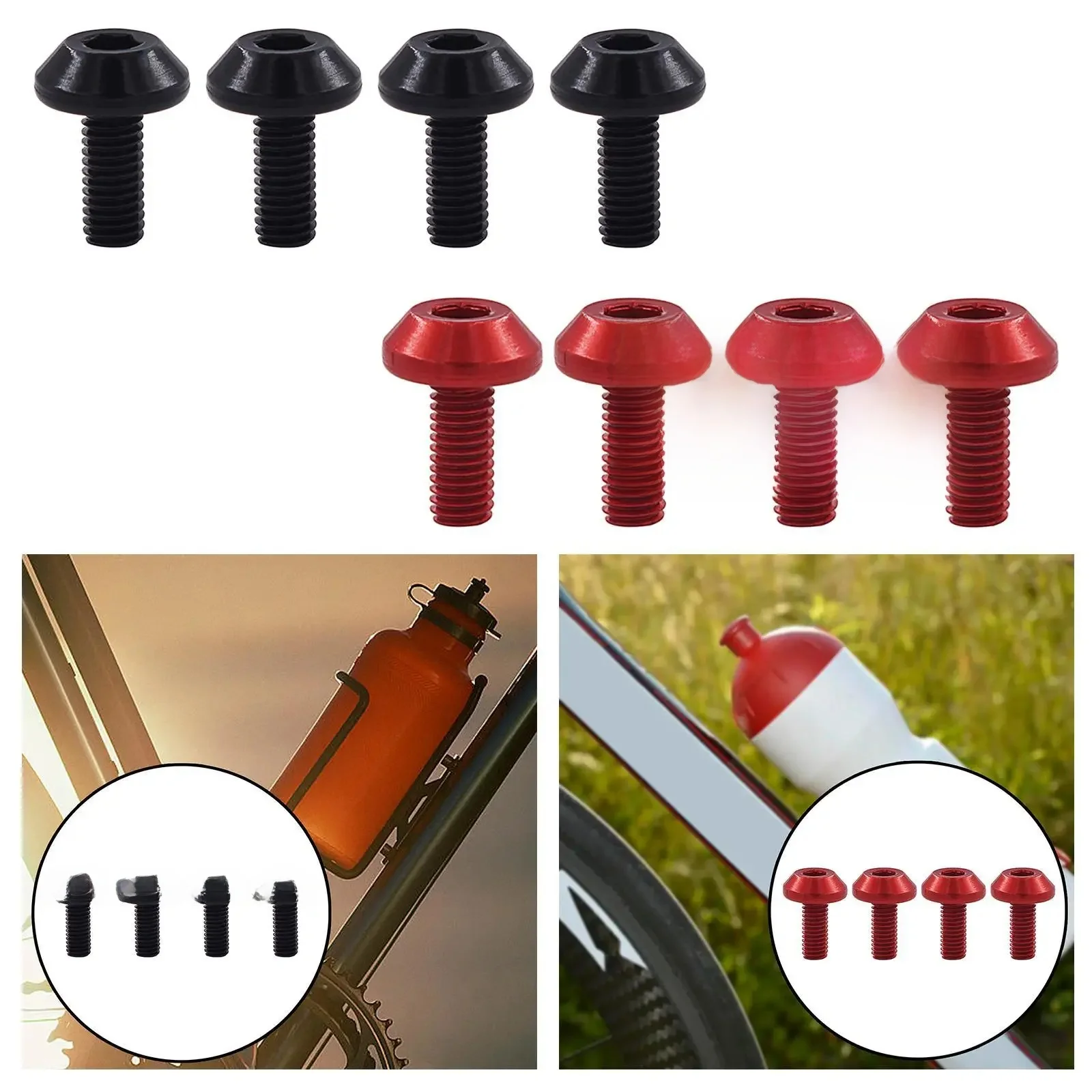 AliExpress 4 Pcs Bicycle Water Bottle Cage Bolt Cycling Accessories Kettle Holder Aluminum M5 Screw Handle Bikes Part for MTB Road Bike