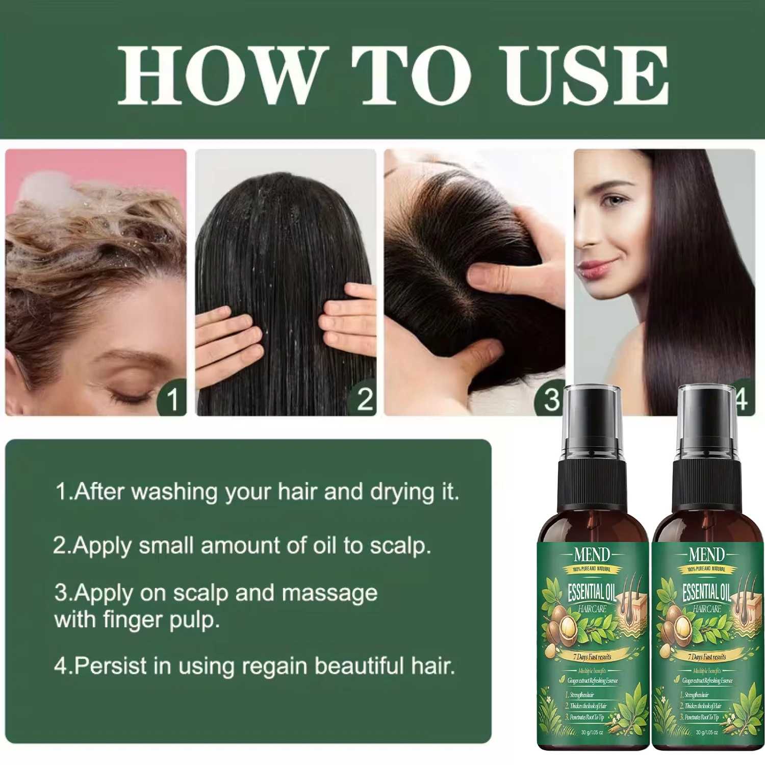 Pure Natural Hair Oil. 7 Day F - Mct Oil Coconut recension och pris