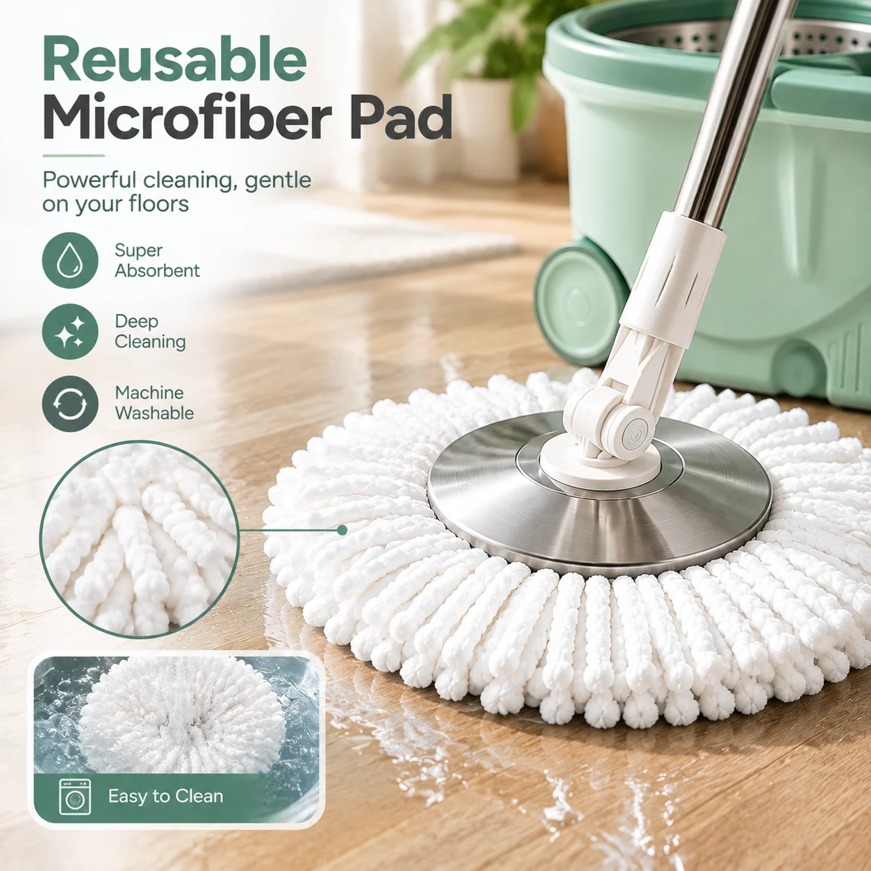 360° Spin Mop and Bucket Set w - Home Bathroom Floor Tiles review and price