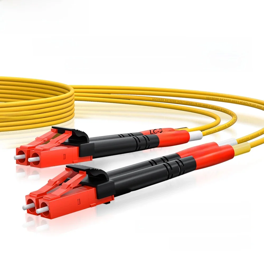 AMPCOM Glasvezelkabel LC naar LC Single Mode Glasvezel Jumper Duplex UPC 9/125μm, OS1/2 SMF 1/2/3/5/10/15 Meter LSZH OFNR - afbeelding 2