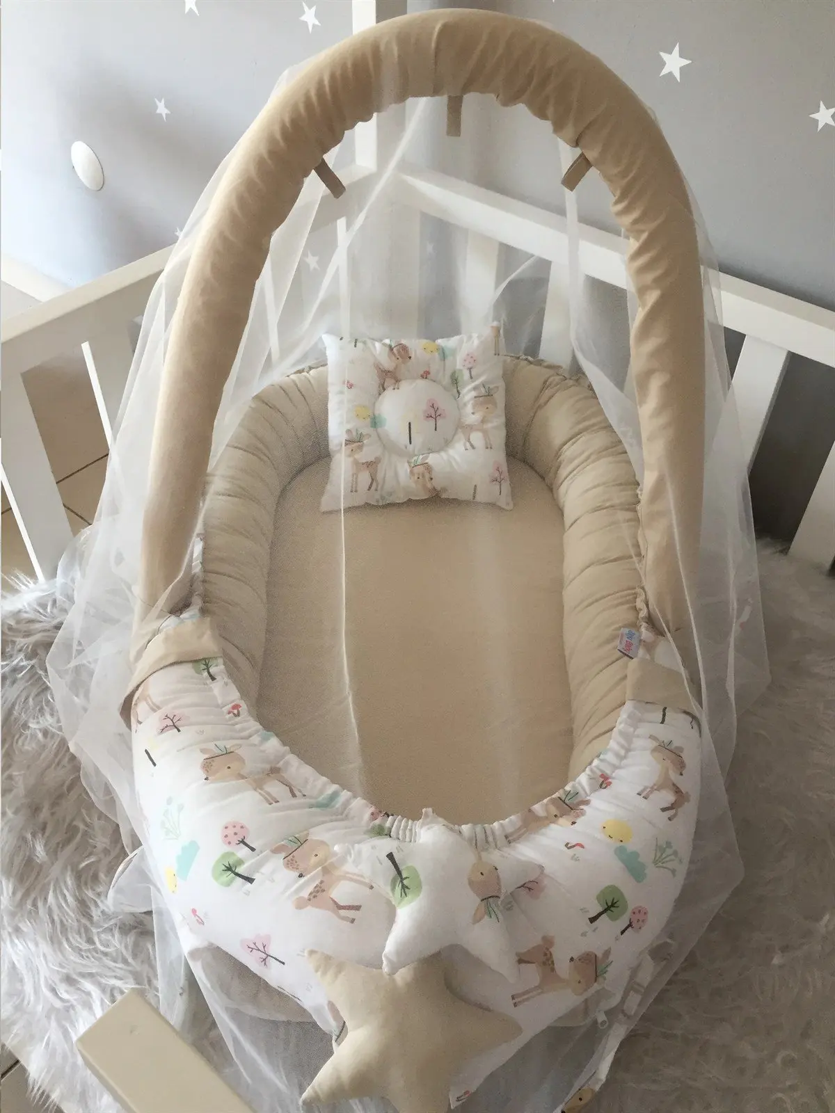 Handmade Cute Gazelle Mosquito Net and Toy Hanger Luxury Design Babynest