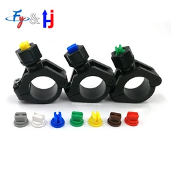 Plastic Eyelet Clip Nozzle, Pipe Clamp Holders, Fat Fan Spray, Quick Release, Agricultural Water Jet Irrigation Nozzle