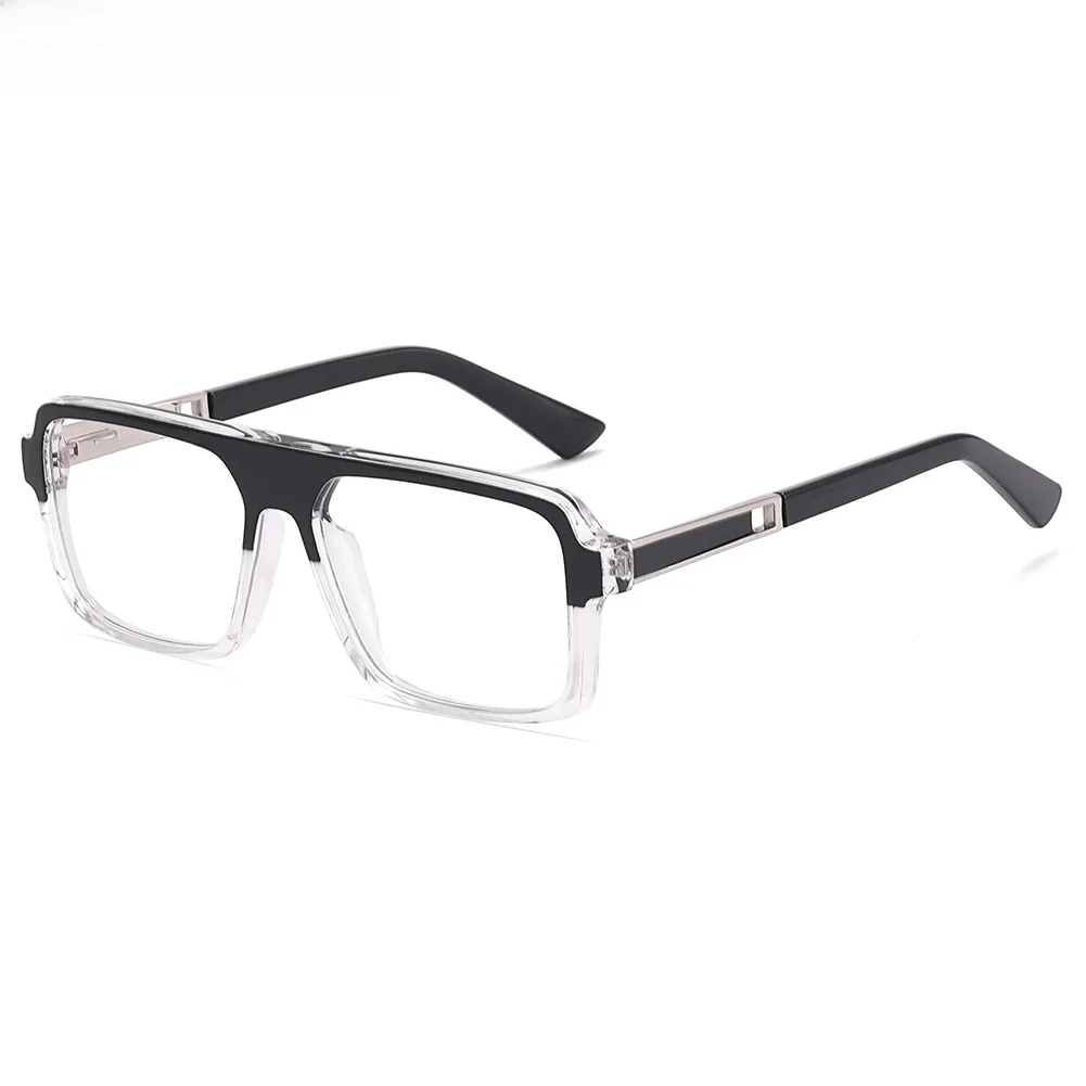 Przezroczyste soczewki retro kwadratowe okulary optyczna TR90 męska roltralight przezroczysty czarny do Peekaboo — zdjęcie 2