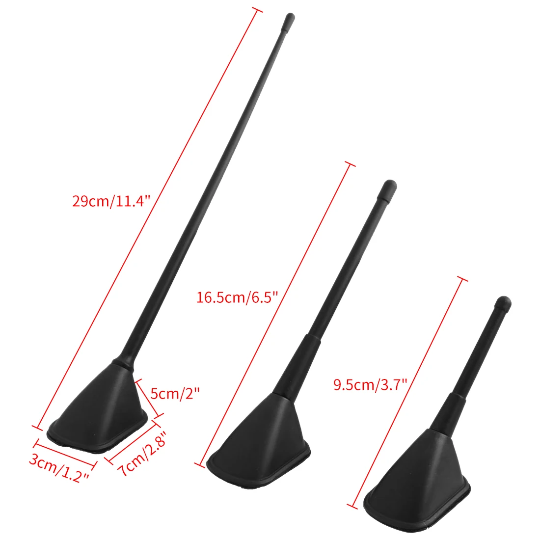 Uxcell 3 w 1 Czarna samochodowa dekoracyjna samoprzylepna antena dachowa do montażu na górze — zdjęcie 5