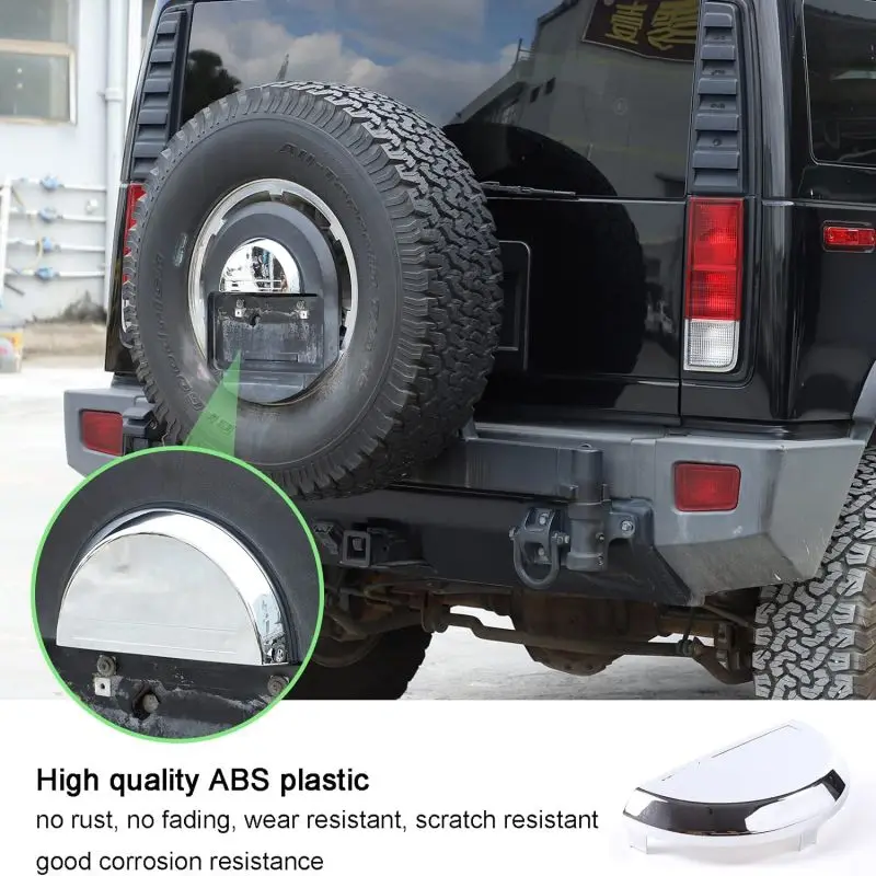 

ABS Car Tailgate Spare Tire Cover License Plate Upper Dome Trim Cover For Hummer H2 2003-2009 Decorative Exterior Accessories