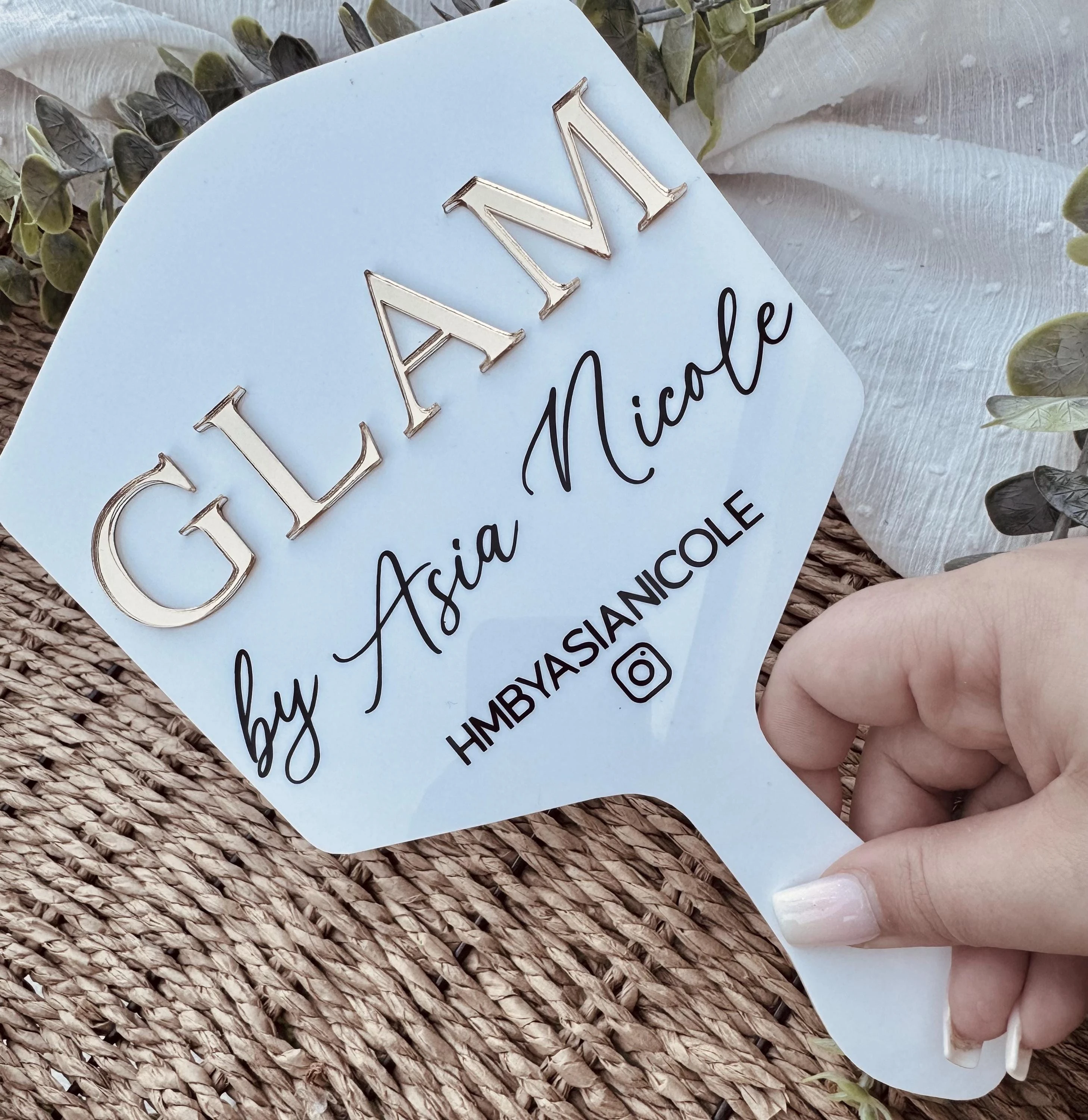 Personalized Makeup Artist Handheld Mirror, Custom Design Mirror Wedding Gift Beauty Accessories Salon Decor Beauty Salon Mirror