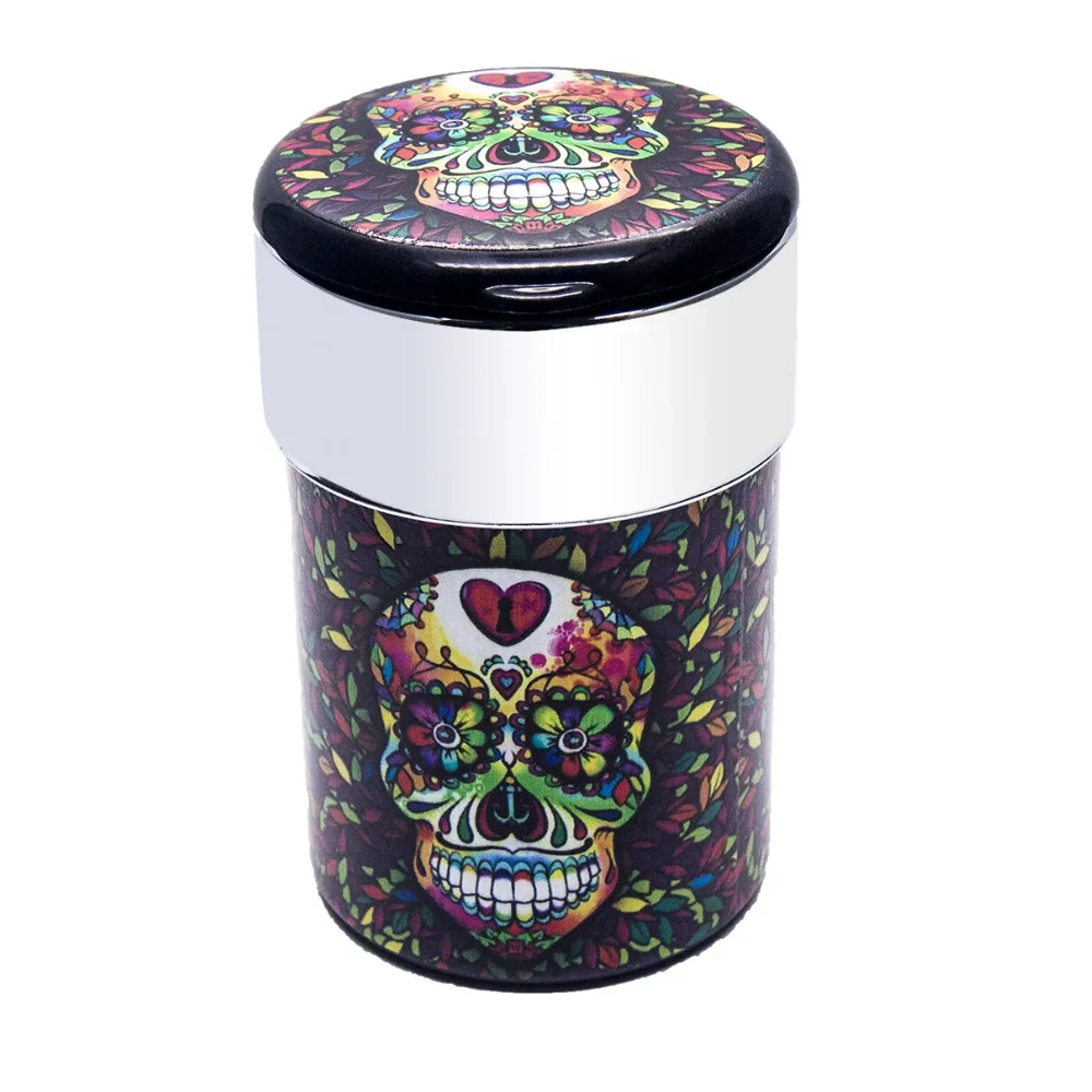Portable Car Travel Cigarette Cylinder Candy Skull Ashtray Holder Cup LED Light