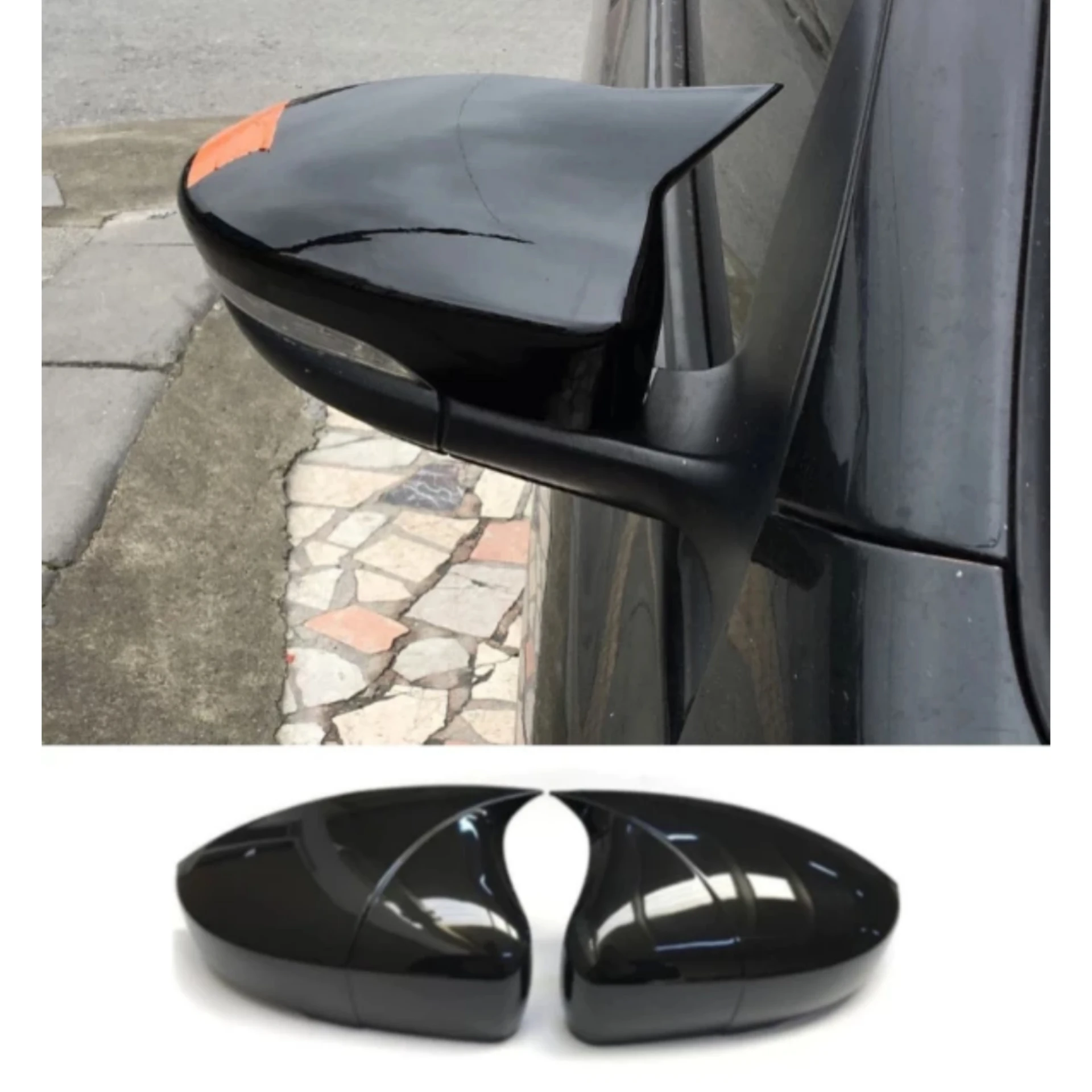 Bat Style Mirror Cover For Volkswagen Vw Golf 6 2008 2012 Car Accessories 2 Piece Glossy Black Exterior Parts Sport Tuning