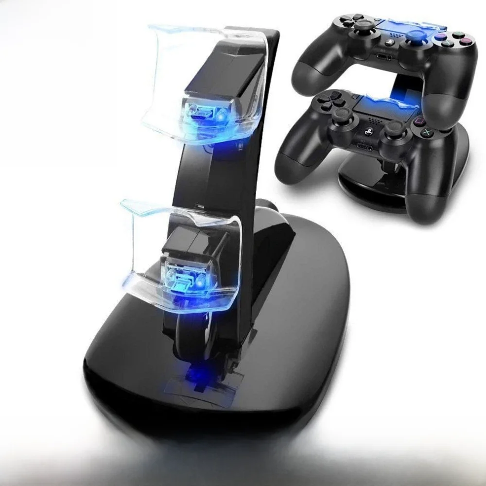 Dual USB Controller Charger Dock, Estação de carregamento, Berço para Sony Playstation 4, PS4 Pro,