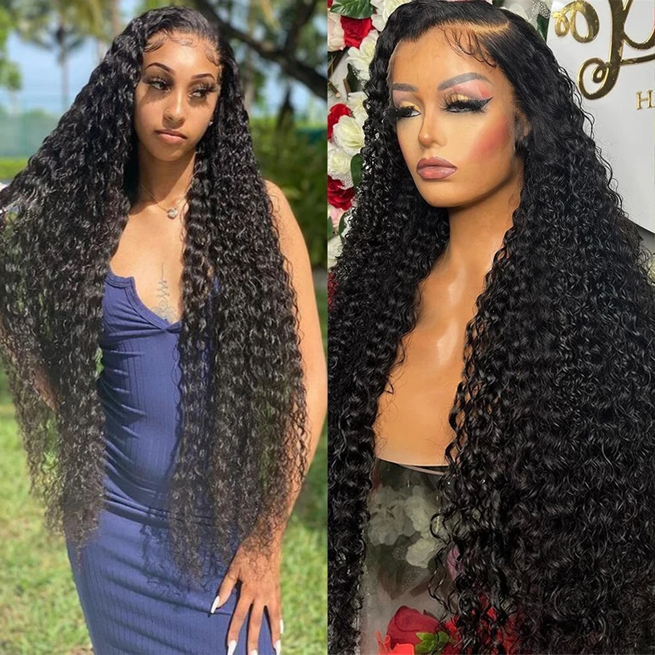 

13x6 Deep Wave Lace Frontal Wig 40 Inch Human Hair Wigs 13x4 Hd Water Wave Brazilian Pre Plucked Wig 360 Curly Lace Front Wigs