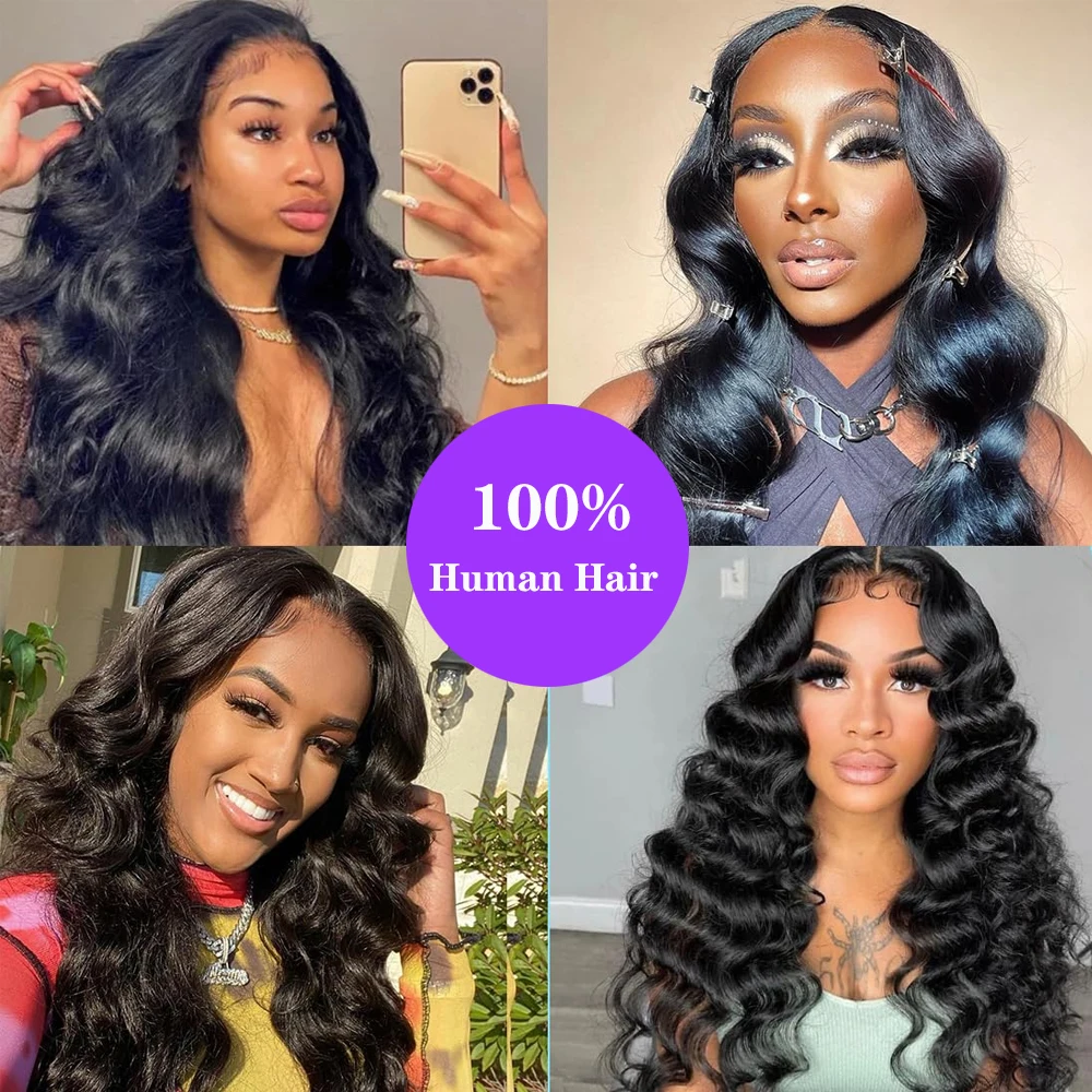 Body Wave Human Hair Bundles With 13x4 HD Lace Frontal 3 Bundles With Frontal With Extensions Weave for Women Brazilian Prepluck