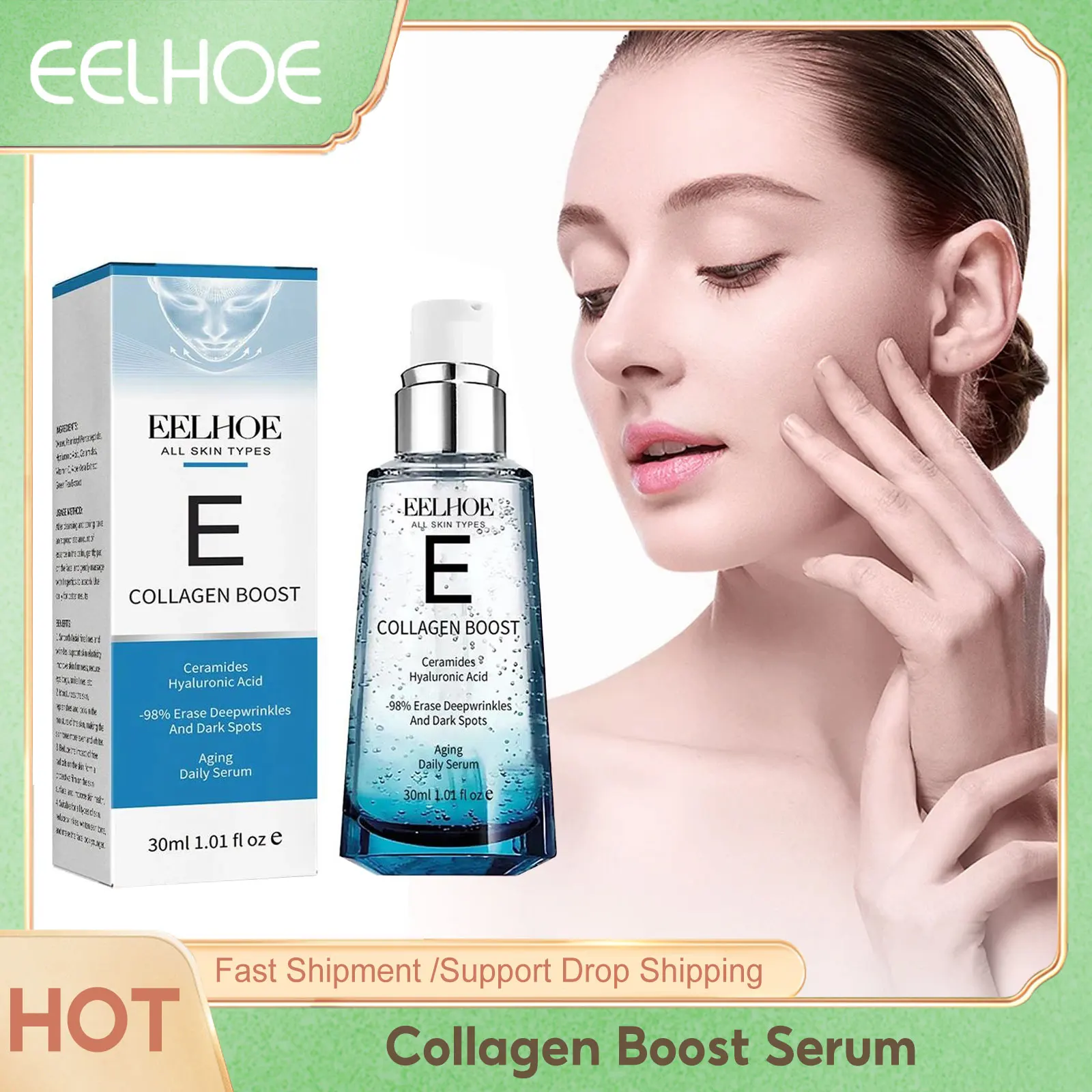 Collagen Boost Serum Deep Anti Wrinkle Firming Remove Fine Lines Restoration Skin Elasticity Brighten Moisturizing Face Essence