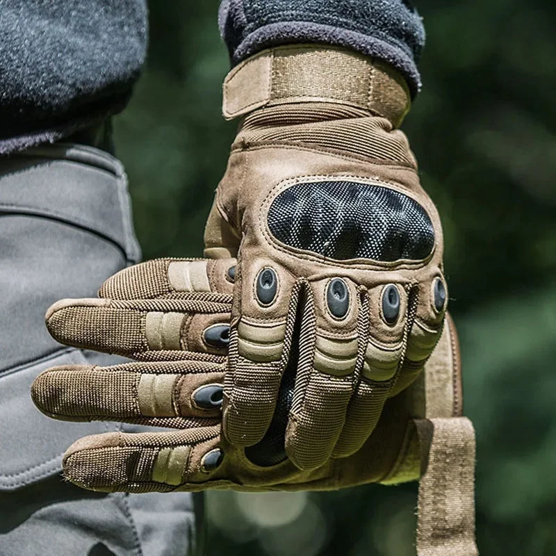 Men's Full Finger Tactical Gloves Touch Screen Airsoft Gloves Paintball Shooting Gear Combat Armor Protection Shell Gloves