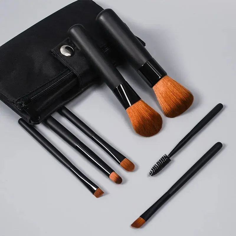 

7Pc Makeup Brushes Kit Mini Travel Portable Soft Eyeshadow Powder Blusher Eyelash Lip Concealer Blush Makeup Sets With Bag Gift