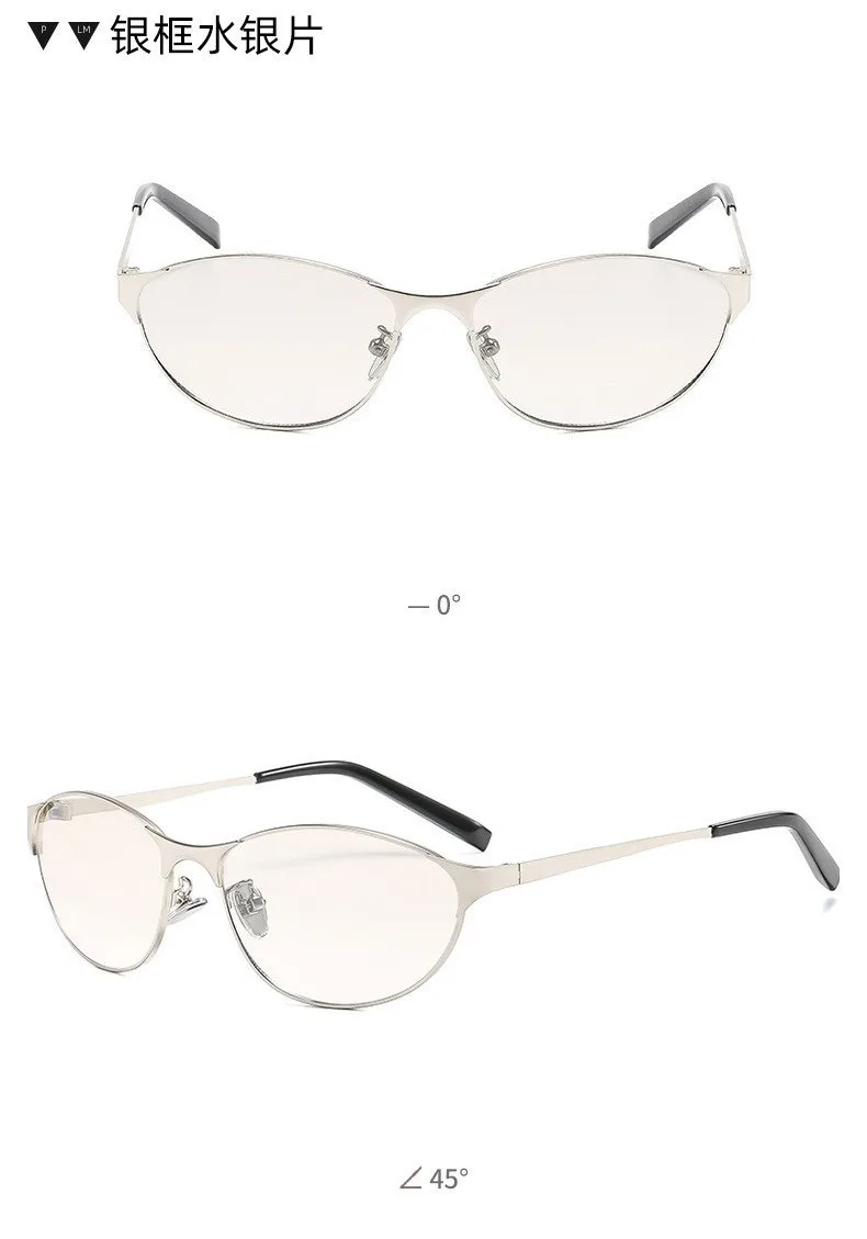 Frauen Y2k Sonnenbrille Cat Eye Designer Hot Girl Sonnenbrille Steampunk Metallrahmen Shades Uv400 Brillen soiнцещит – Detail 11