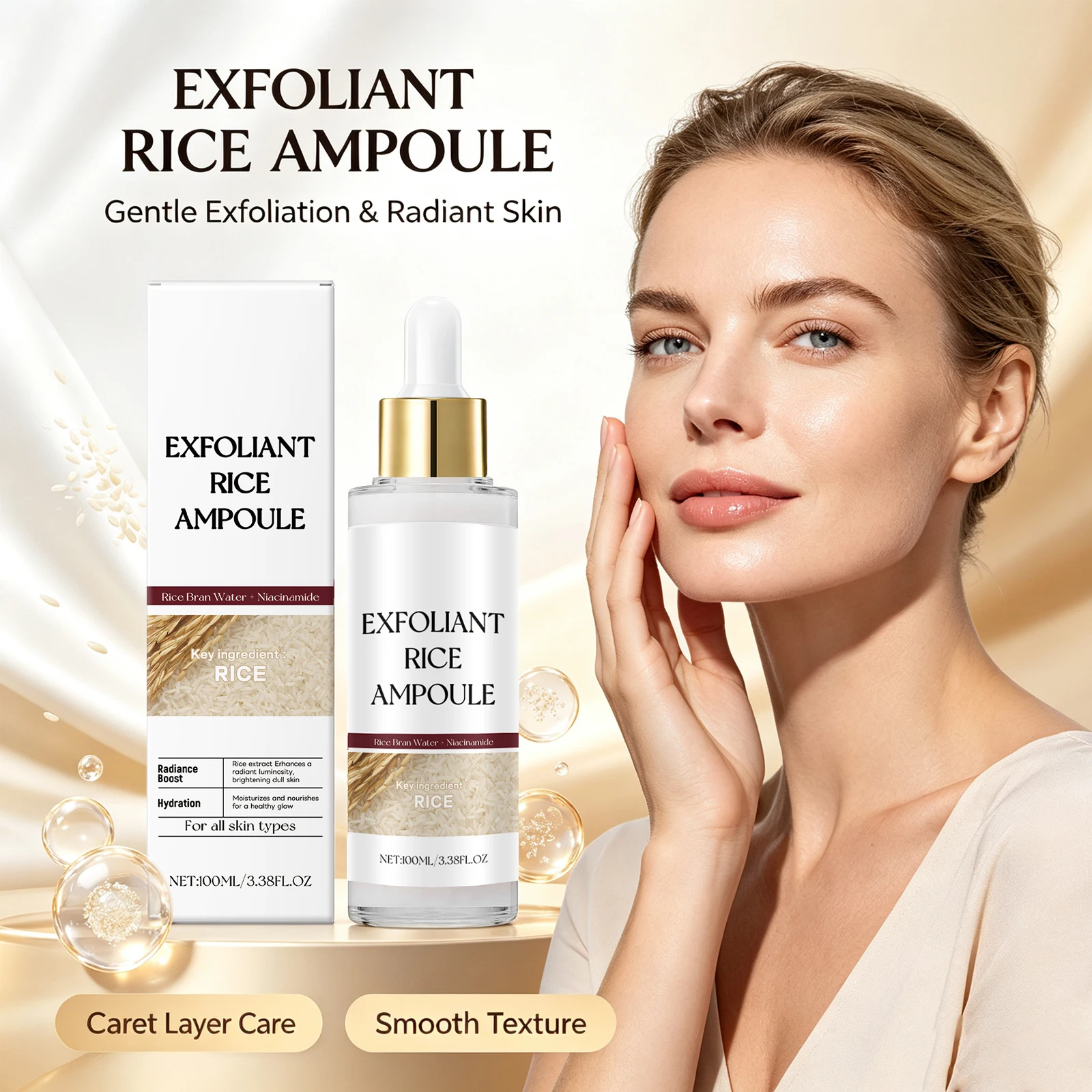 Skincare Niacinamide - Rice Exfoliating Ampoule Facial Serum Niacinamide