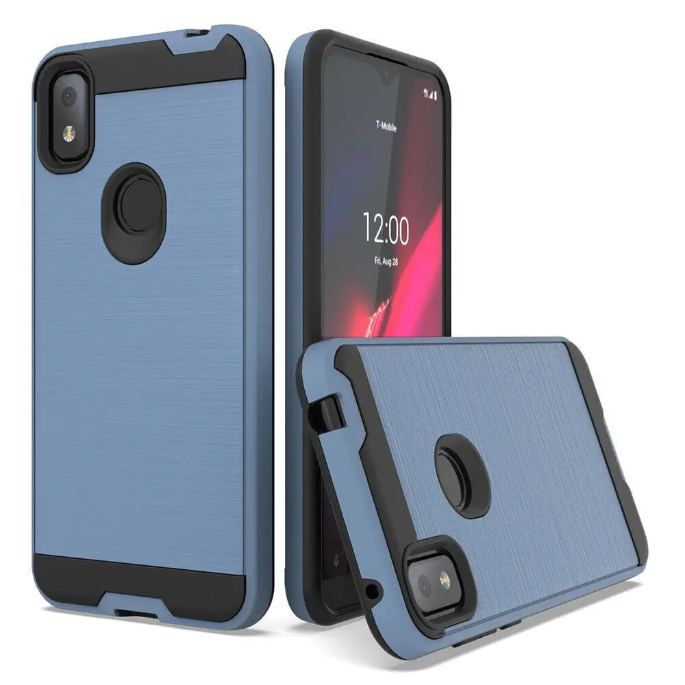 For T-Mobile REVVL 4 V+Plus/REVVL 5G Case caso matte macio silicone Shockproof Rugged Cover+Tempered Glass