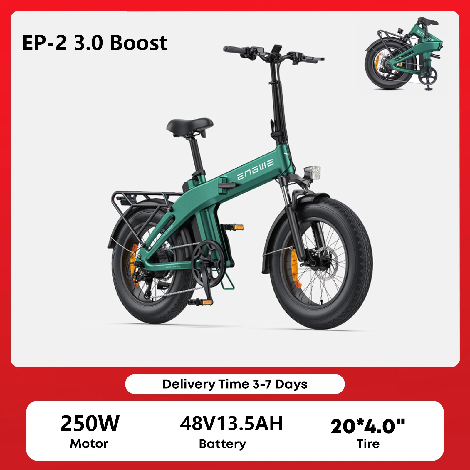 vélo électrique Engwe EP-2 3.0 Boost 250W moteur 48V13.5Ah batterie freins à disque hydrauliques 120KM gamme E-bike adulte