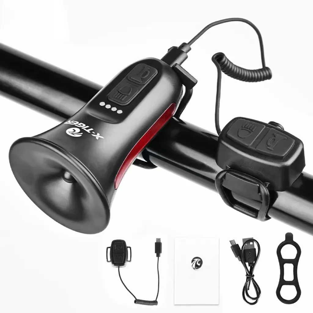 AliExpress UK X-TIGER Bicycle Electronic Horn USB Charging MTB Mountain Road Bike Warning Safety IPX4 Waterproof Loud Bicycle Bell Cycling