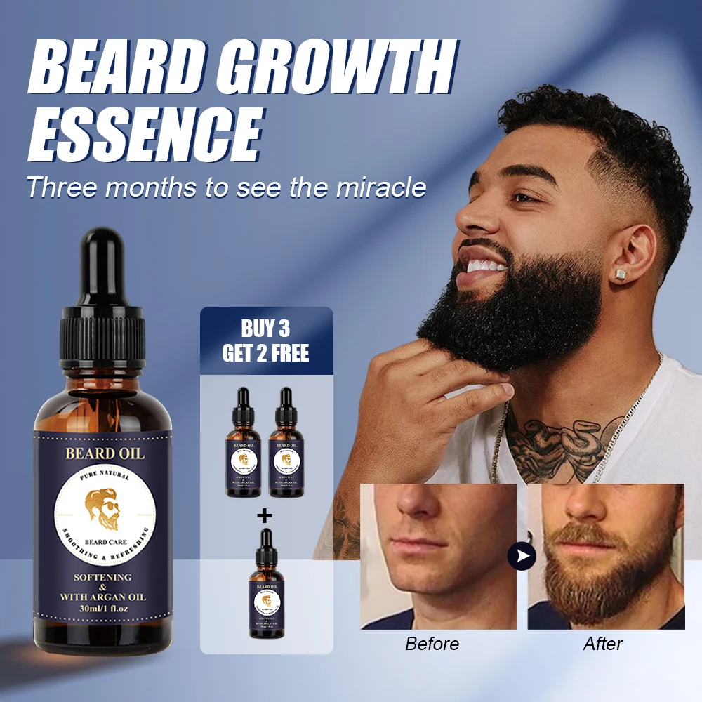 

Men Beard Growth Oil Beard Growth Essence Men Natural Beard Growth Enhancer Hair Growth Nourishing Beard Care Products 30ml