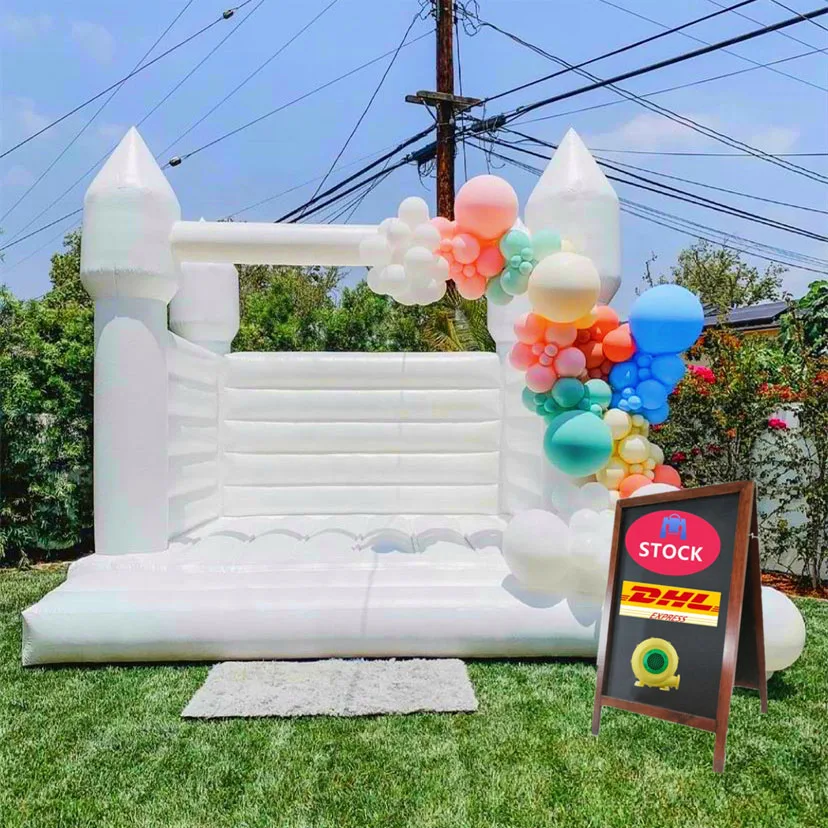 Inflatable White Bounce House PVC Inflatable Bouncy Castle/Moon Bounce House/Bridal Bounce Wedding Bounce House White