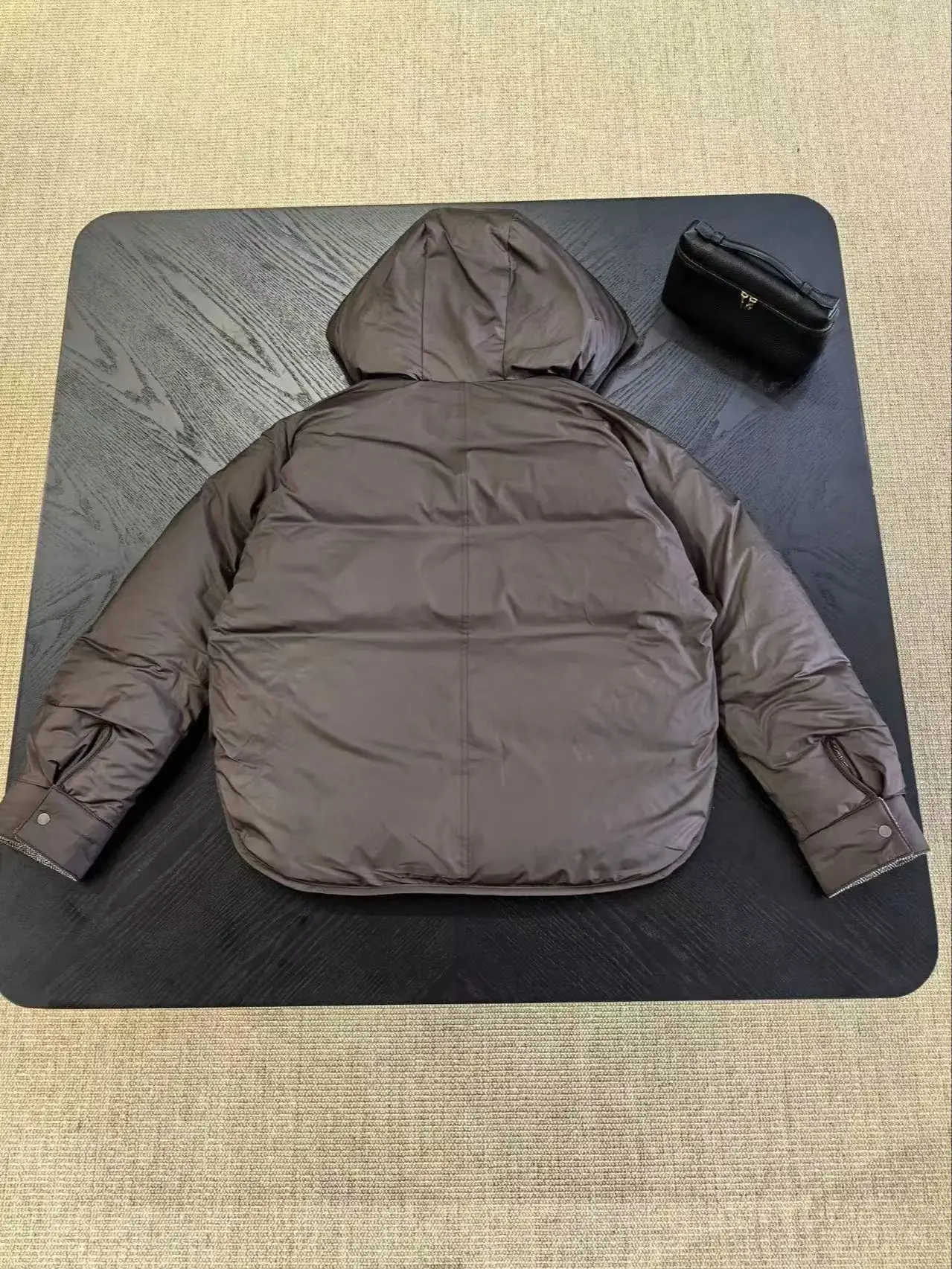 سترة كاجوال ذات لون سادة عالية الجودة بغطاء للرأس على الوجهين #3