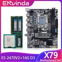 ENVINDA 1356 X79 Motherboard LGA 1356 Set Kit With Xeon E5 2470V2 CPU Processor 16GB(2*8GB)DDR3 ECC RAM Memory M.2 NVME X79-V307