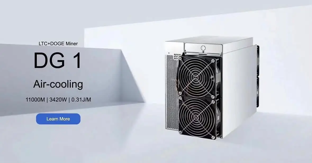 Elphapex DG1+ 14GH Dogecoin Litecoin Miner 1800W Scrypt ASIC Metal Machine Encrypted Power Supply 1-Year Warranty