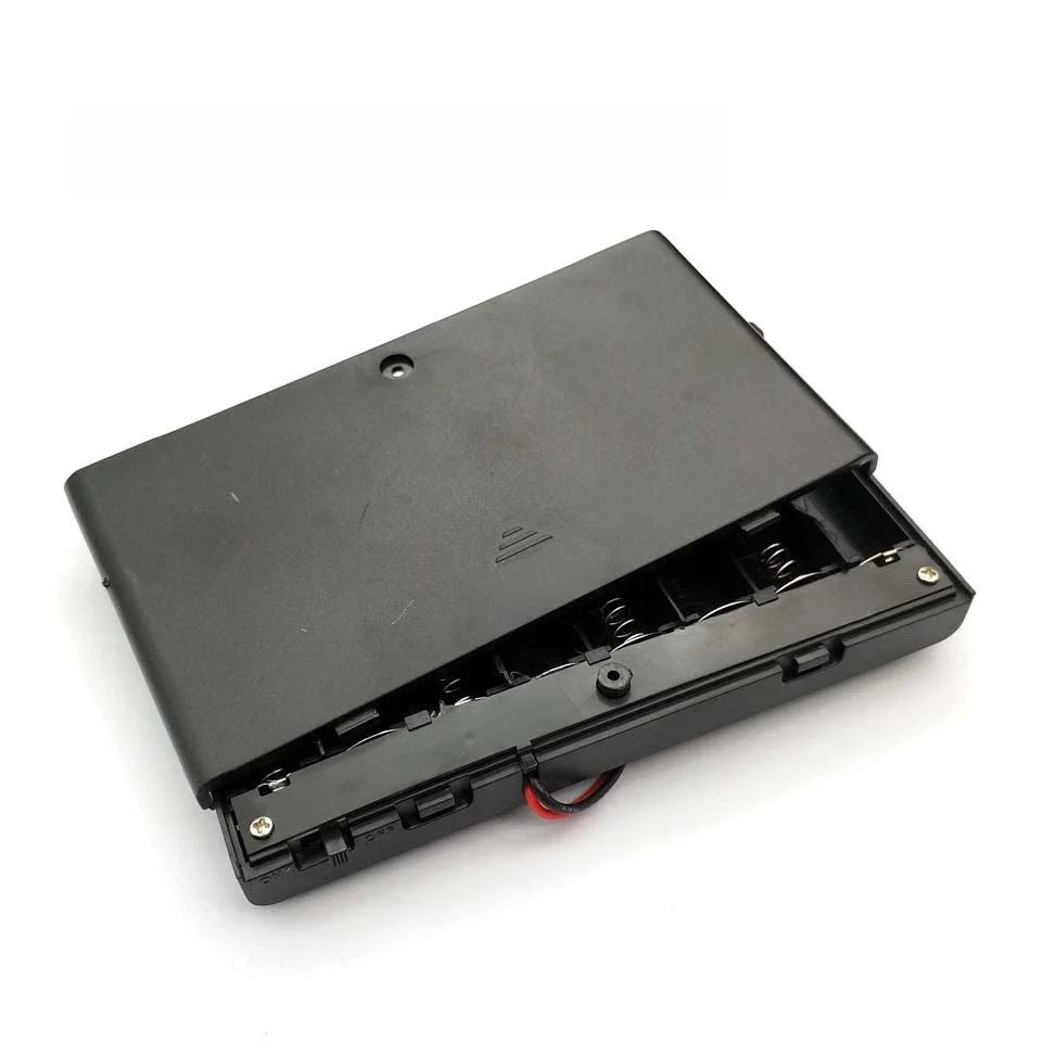 12V 8 baterii AA Uchwyt do przechowywania Plastikowy futerał na baterie 1,5V Przełącznik ON/OFF z przewodem nasadki do 8 baterii AA 1,5V — zdjęcie produktu 4
