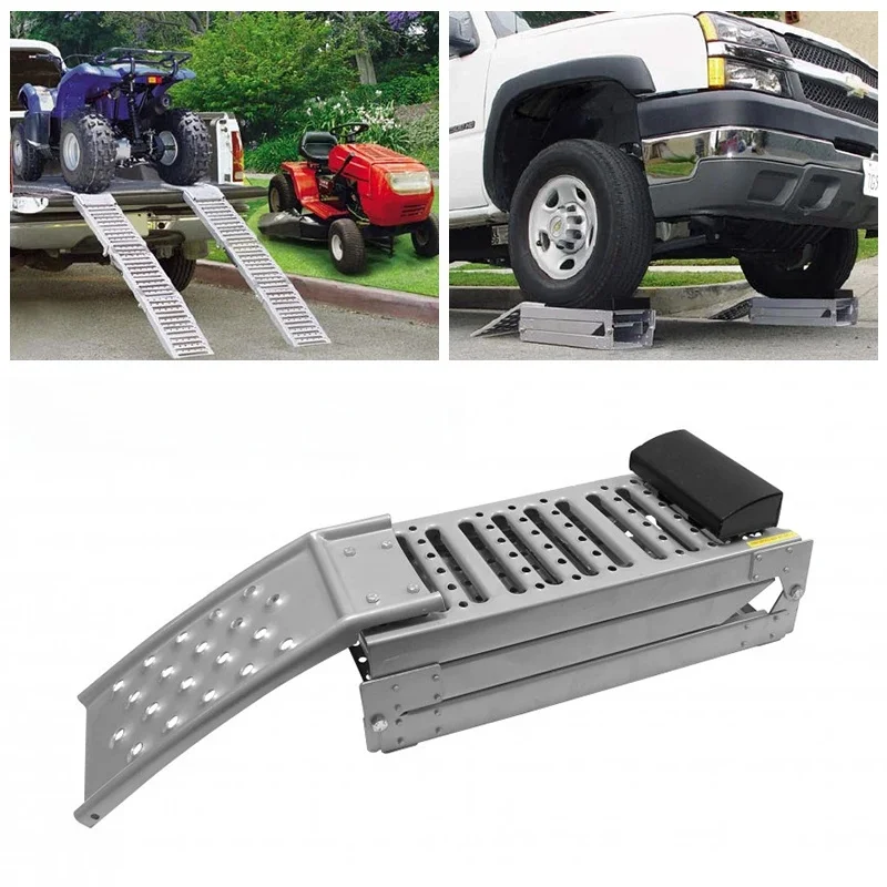 AliExpress NONE Heavy Duty Car Loading Ramps Motorcycle Ramp For ATVs UTVs For Pickup Trucks Triple Fold Portable Dirt Bike Ramp