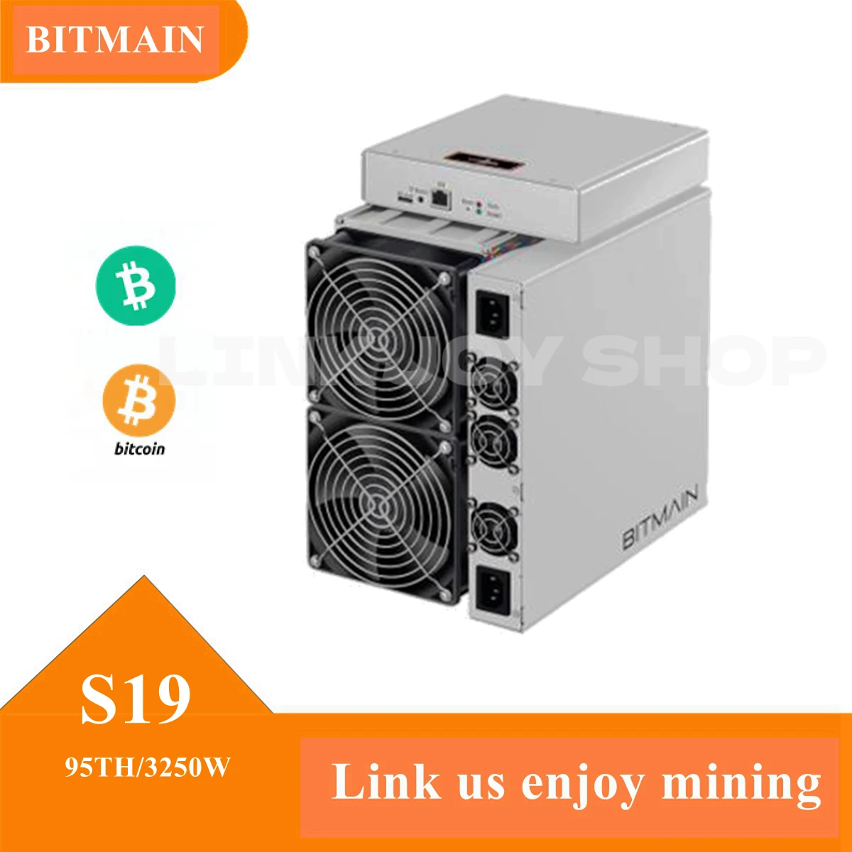 Antminer S19 95th 3250W Bitcoin Miner with Power Supply Included From Bitmain Refurbish