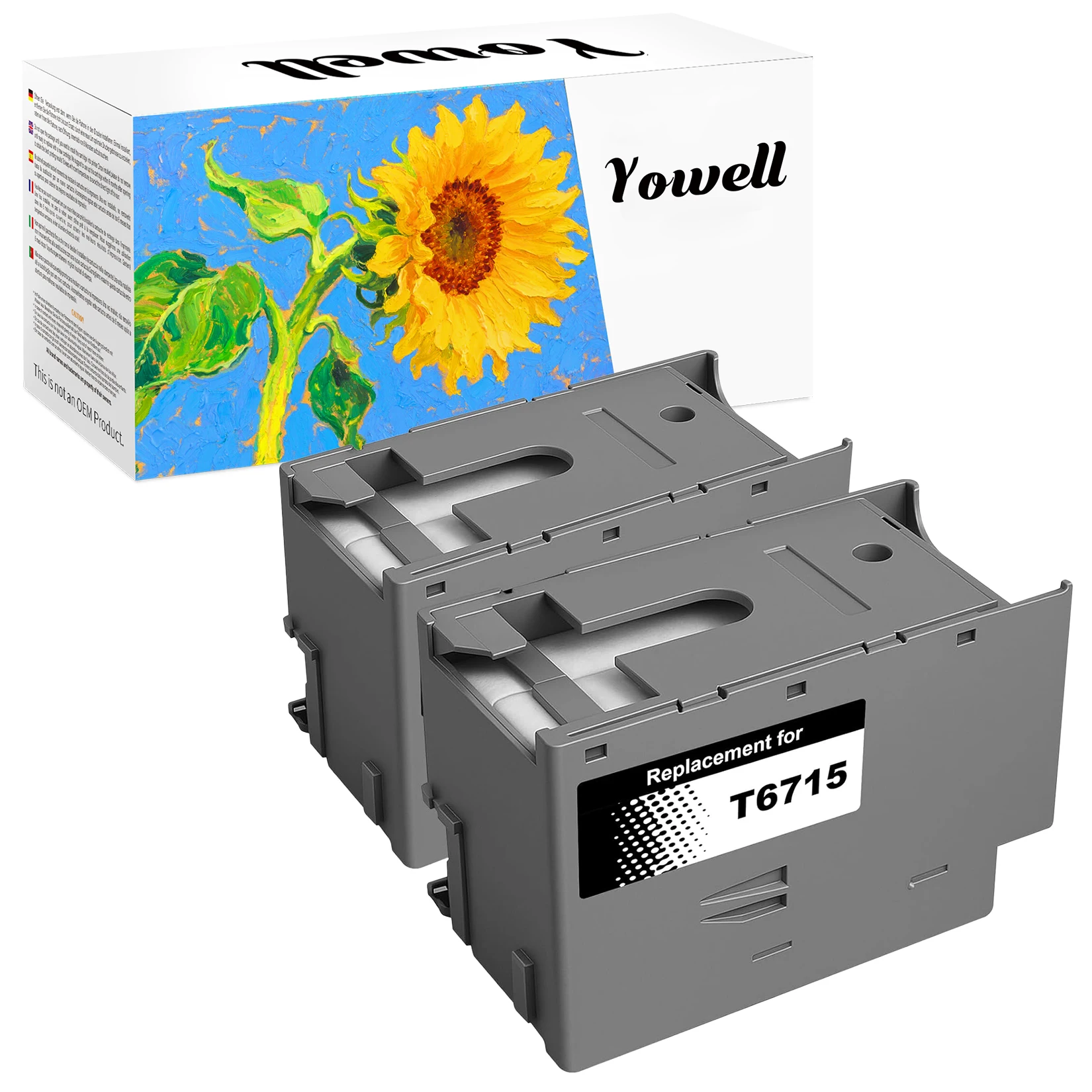 Yowell 2 x T6715/6716 C13T671500 kompatible Tintenwartungsbox für Epson WorkForce WF-C4310DW, WF-C4810DTWF, WF-C5210DW