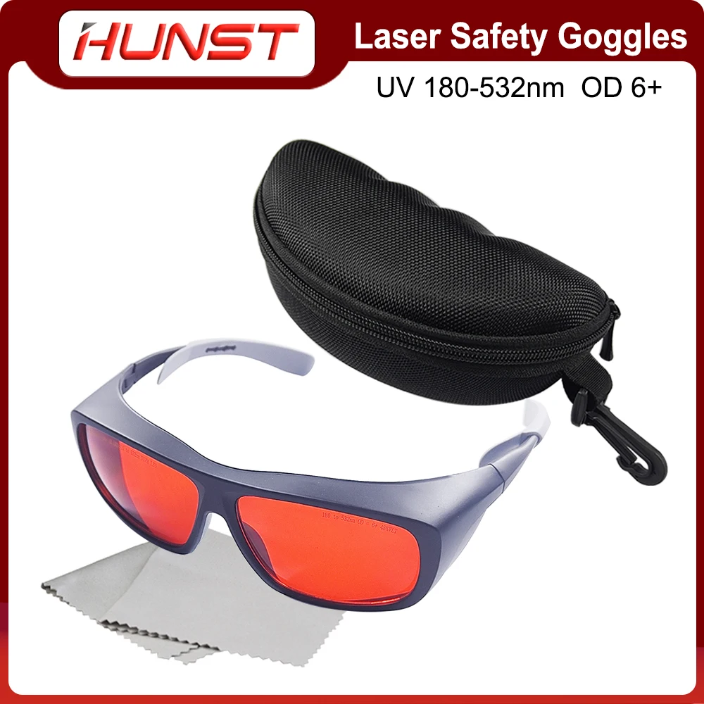 HUNST OD 6+ Professional Laser Glasses Protective Goggles for 355nm UV Laser 450nm Blue Laser and 520nm 532nm Green Laser