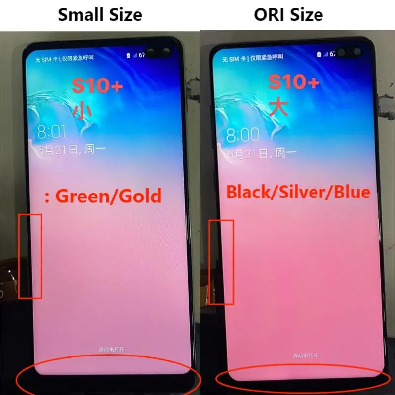 TFT S10 Plus Screen, For Samsung Galaxy S10 Plus LCD Display G975 G975F/DS Touch Screen Replacement Digitizer Assembly +Frame