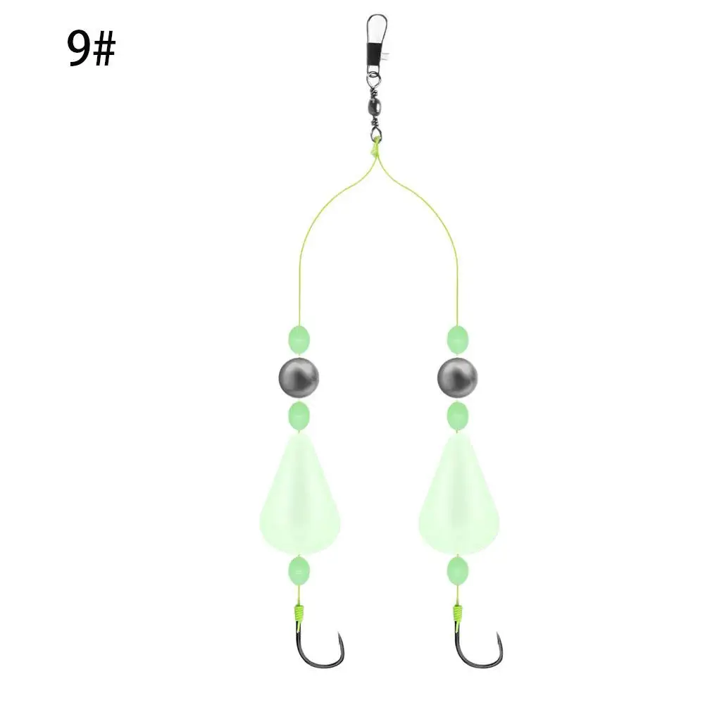 Doppelhaken-Angelvorrichtungen mit Nachtlicht-Design, Doppelte Auftriebskraft & Reverse Bottom Ready Made Pesca Karpfen-Rigs Angelköder