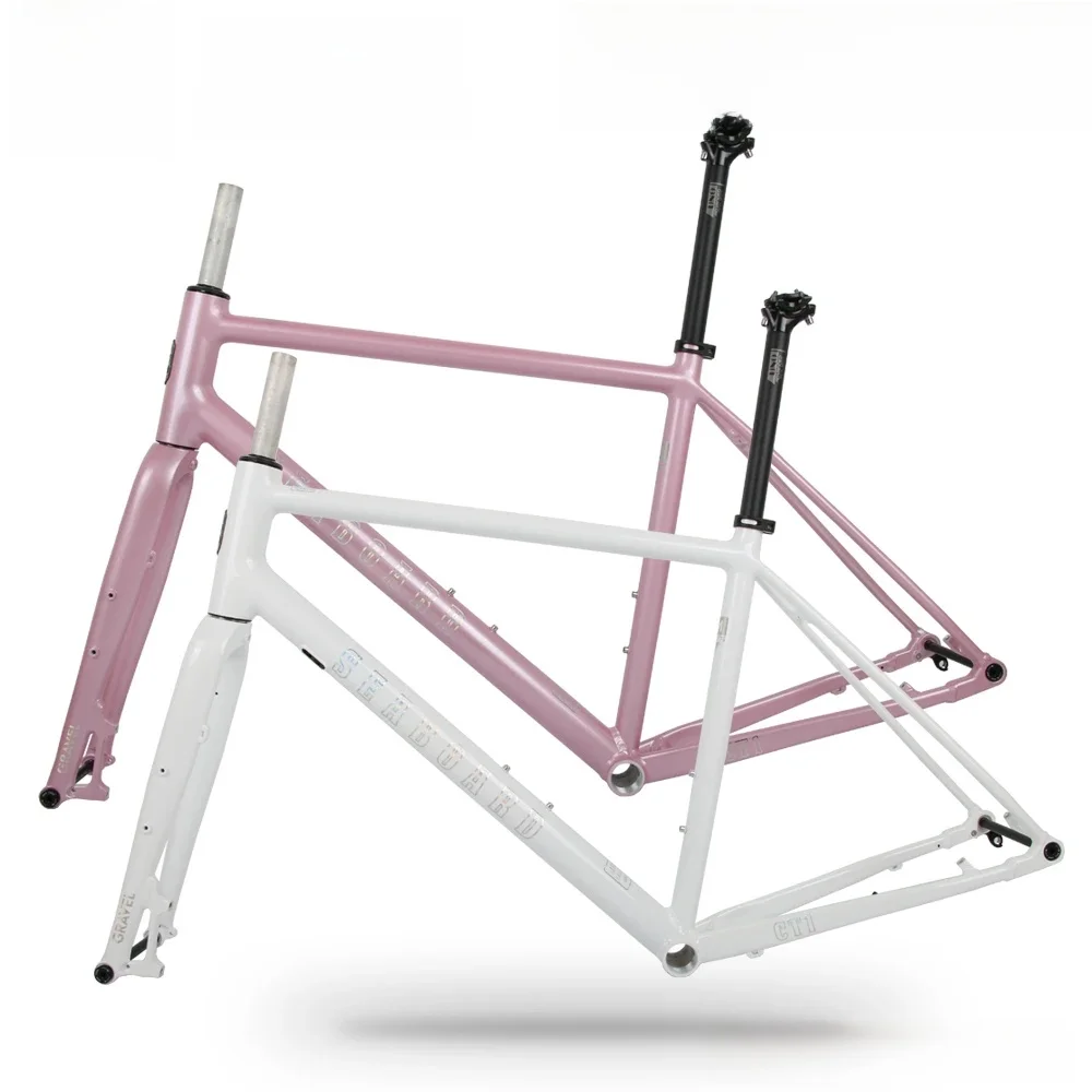 AliExpress NONE Seaboard New CT1 Road Frame Internal Wiring Flat Handle Gravel Frame Aluminum Alloy 700C Disc Brake Barrel Shaft Aluminum Fork