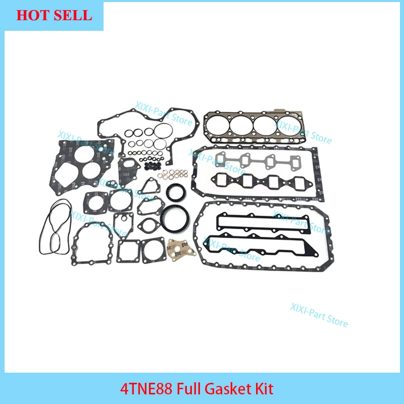 

4TNE88 Full Gasket Kit Set For Yanmar Engine Piston Ring Cylinder Head Gasket Overhaul Rebuild Kit 70*2+1.5+3.5