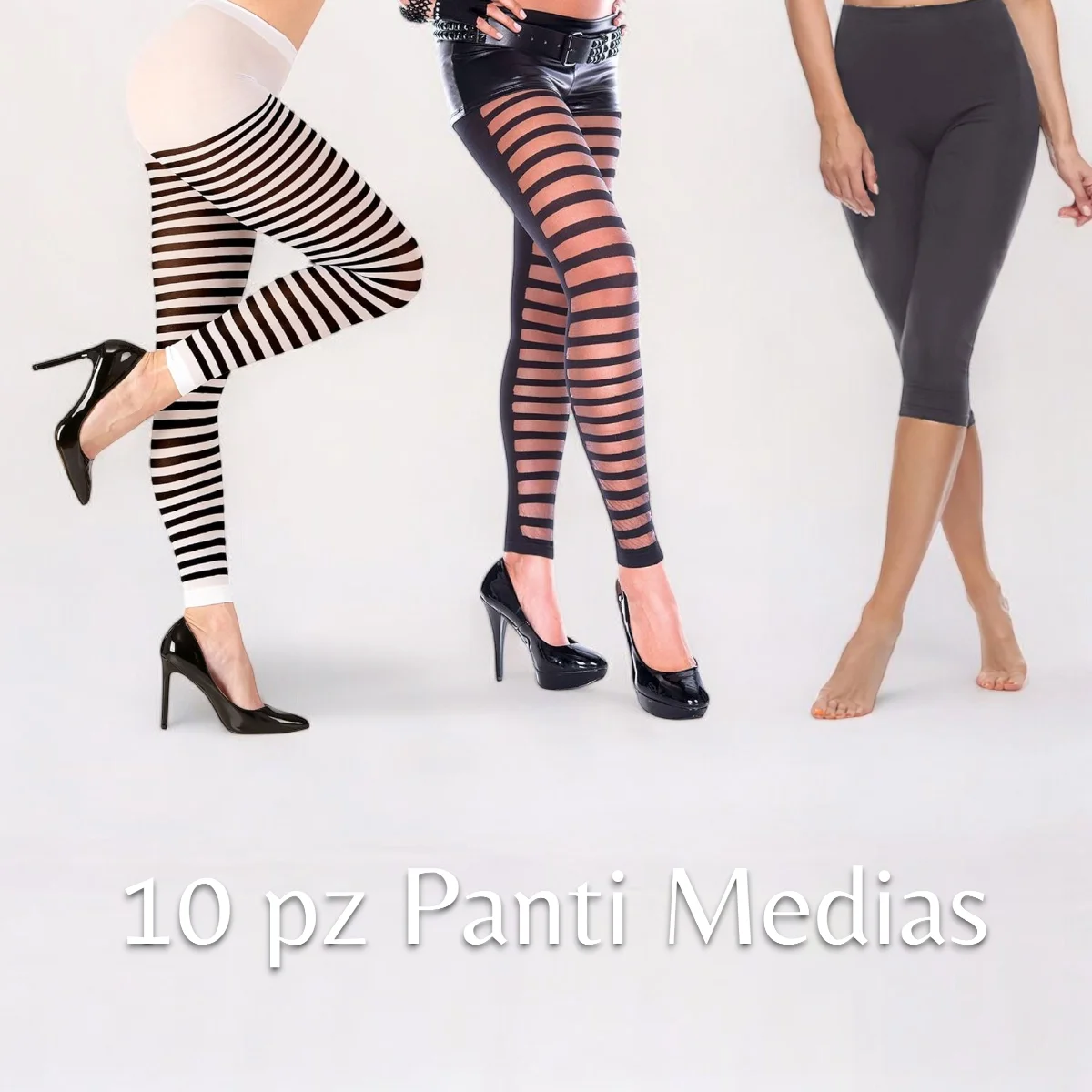 10 pzs Pantimedias, Medias cortas, Gran variedad de modelos al Azar, Medias cortas y Completas