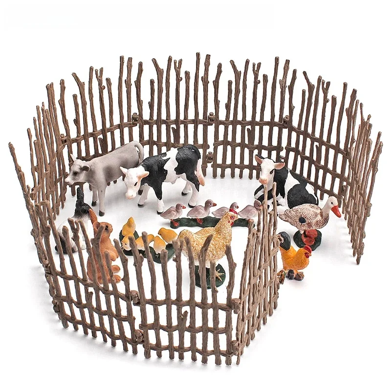 Décoration de clôture bricolage pour enfants, simulation de modèle, ferme, ranch, table de sable, accessoires, leges, trompent, jouet, 10 pièces par ensemble