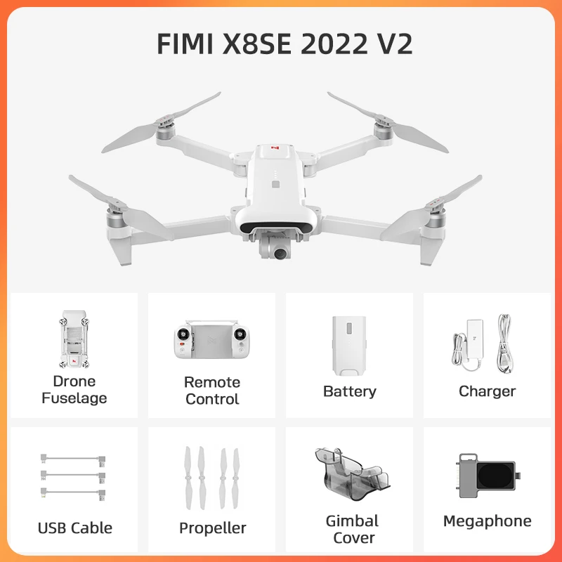 FIMI X8SE 2022 V2 카메라, 4K 전문 쿼드콥터 카메라, RC 헬리콥터, 3 축 짐벌, 4K 카메라, GPS, RC X8 드론