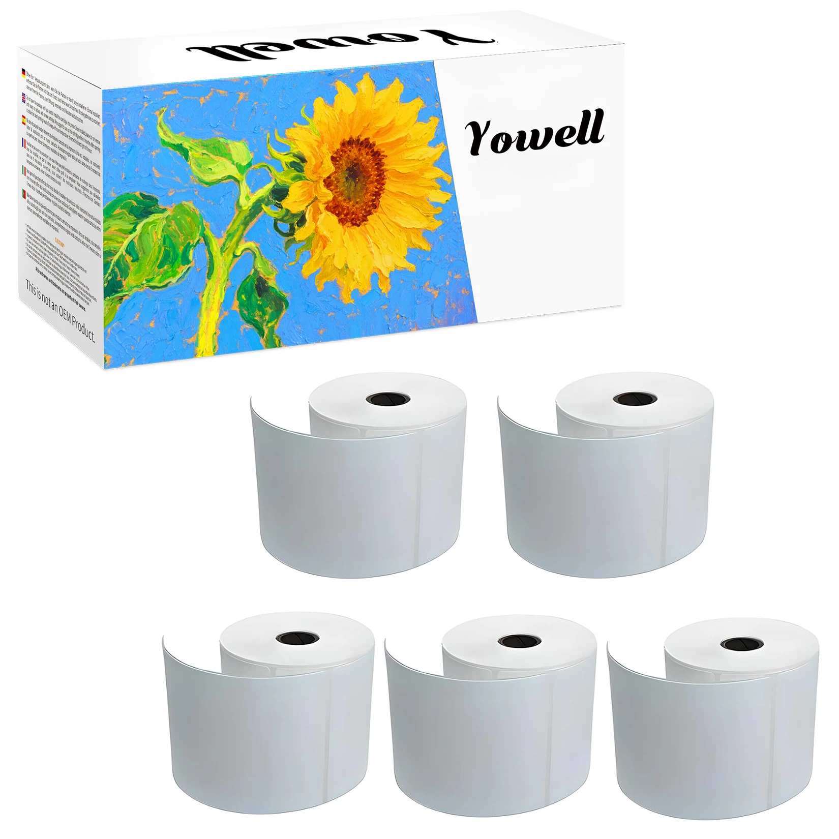 Yowell 5 X Thermoetiketten (102x152mm, 500 Etiketten) Kompatible Etiketten, geeignet für Thermodrucker von Zebra, Bixolon, TSC und anderen. – Detail 1