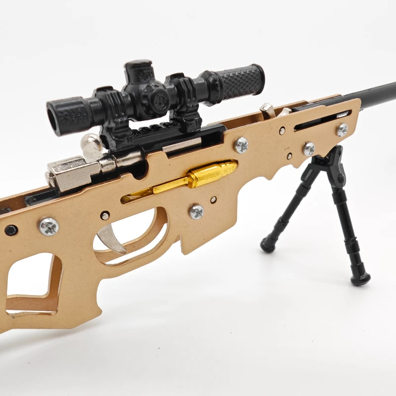 AWM سبيكة 25 سنتيمتر شريط مطاطي بندقية انفصال لعبة اطلاق النار نموذج الحلي أفضل هدية عيد لجامع المسدس